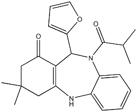 11-(2-furyl)-10-isobutyryl-3,3-dimethyl-2,3,4,5,10,11-hexahydro-1H-dibenzo[b,e][1,4]diazepin-1-one