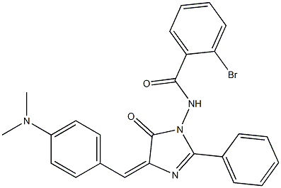 2-bromo-N-{4-[4-(dimethylamino)benzylidene]-5-oxo-2-phenyl-4,5-dihydro-1H-imidazol-1-yl}benzamide,,结构式