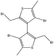 3,3'-dibromo-5,5'-bis(bromomethyl)-2,2'-dimethyl-4,4'-bithiophene Struktur