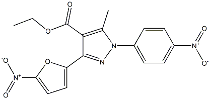  ethyl 3-{5-nitro-2-furyl}-1-{4-nitrophenyl}-5-methyl-1H-pyrazole-4-carboxylate