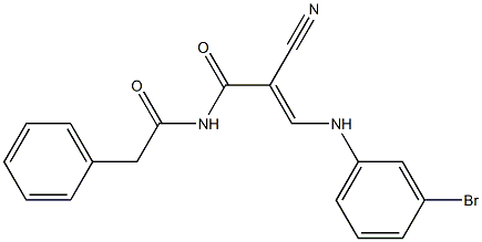 3-(3-bromoanilino)-2-cyano-N-(phenylacetyl)acrylamide Struktur