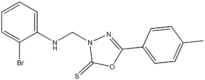 3-[(2-bromoanilino)methyl]-5-(4-methylphenyl)-1,3,4-oxadiazole-2(3H)-thione Structure