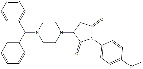 3-(4-benzhydryl-1-piperazinyl)-1-(4-methoxyphenyl)-2,5-pyrrolidinedione Structure