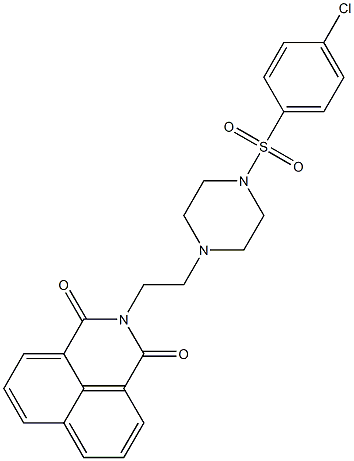 2-(2-{4-[(4-chlorophenyl)sulfonyl]-1-piperazinyl}ethyl)-1H-benzo[de]isoquinoline-1,3(2H)-dione Structure