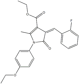 ethyl 1-(4-ethoxyphenyl)-4-(2-fluorobenzylidene)-2-methyl-5-oxo-4,5-dihydro-1H-pyrrole-3-carboxylate Struktur