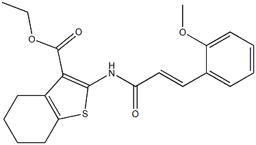 ethyl 2-{[3-(2-methoxyphenyl)acryloyl]amino}-4,5,6,7-tetrahydro-1-benzothiophene-3-carboxylate 结构式