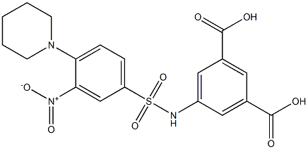 5-({[3-nitro-4-(1-piperidinyl)phenyl]sulfonyl}amino)isophthalic acid Struktur