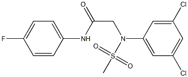 2-[3,5-dichloro(methylsulfonyl)anilino]-N-(4-fluorophenyl)acetamide Struktur