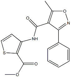 methyl 3-{[(5-methyl-3-phenyl-4-isoxazolyl)carbonyl]amino}-2-thiophenecarboxylate Structure