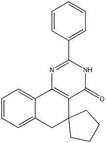 2-phenyl-5,6-dihydrospiro(benzo[h]quinazoline-5,1'-cyclopentane)-4(3H)-one 结构式