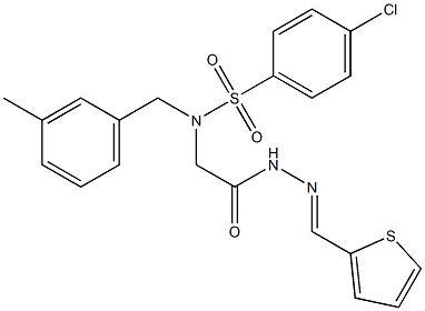 4-chloro-N-(3-methylbenzyl)-N-{2-oxo-2-[2-(2-thienylmethylene)hydrazino]ethyl}benzenesulfonamide,,结构式