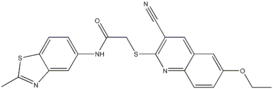 2-{[3-cyano-6-(ethyloxy)quinolin-2-yl]sulfanyl}-N-(2-methyl-1,3-benzothiazol-5-yl)acetamide