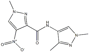 N-(1,3-dimethyl-1H-pyrazol-4-yl)-4-nitro-1-methyl-1H-pyrazole-3-carboxamide,,结构式