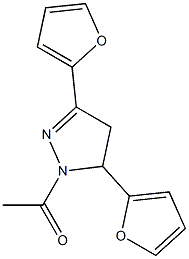 1-acetyl-3,5-di(2-furyl)-4,5-dihydro-1H-pyrazole 化学構造式