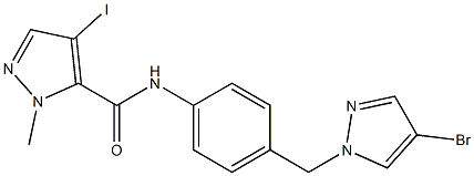 N-{4-[(4-bromo-1H-pyrazol-1-yl)methyl]phenyl}-4-iodo-1-methyl-1H-pyrazole-5-carboxamide Structure