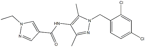 N-[1-(2,4-dichlorobenzyl)-3,5-dimethyl-1H-pyrazol-4-yl]-1-ethyl-1H-pyrazole-4-carboxamide Struktur