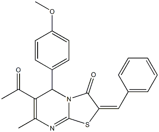 6-acetyl-2-benzylidene-5-(4-methoxyphenyl)-7-methyl-5H-[1,3]thiazolo[3,2-a]pyrimidin-3(2H)-one