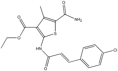 ethyl 5-(aminocarbonyl)-2-{[3-(4-chlorophenyl)acryloyl]amino}-4-methyl-3-thiophenecarboxylate,,结构式