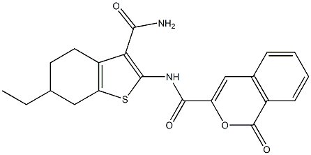  N-[3-(aminocarbonyl)-6-ethyl-4,5,6,7-tetrahydro-1-benzothien-2-yl]-1-oxo-1H-isochromene-3-carboxamide