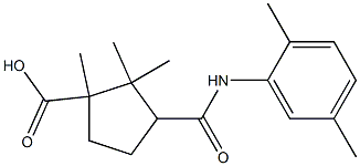 3-[(2,5-dimethylanilino)carbonyl]-1,2,2-trimethylcyclopentanecarboxylic acid 化学構造式