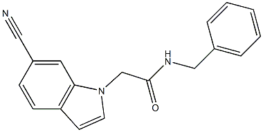 N-benzyl-2-(6-cyano-1H-indol-1-yl)acetamide 化学構造式