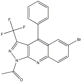1-acetyl-6-bromo-4-phenyl-3-(trifluoromethyl)-1H-pyrazolo[3,4-b]quinoline Structure