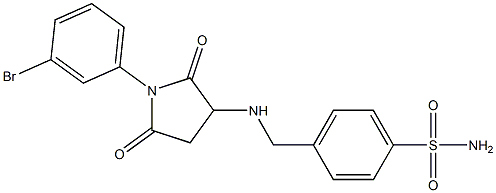 4-({[1-(3-bromophenyl)-2,5-dioxo-3-pyrrolidinyl]amino}methyl)benzenesulfonamide,,结构式