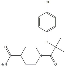 1-[2-(4-chlorophenoxy)-2-methylpropanoyl]-4-piperidinecarboxamide 结构式