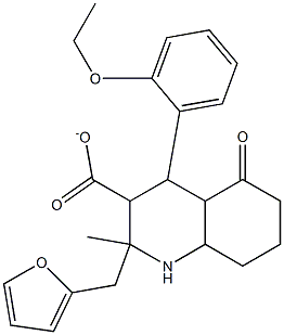 tetrahydro-2-furanylmethyl 4-(2-ethoxyphenyl)-2-methyl-5-oxo-1,4,5,6,7,8-hexahydro-3-quinolinecarboxylate,,结构式