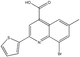 8-bromo-6-methyl-2-(2-thienyl)-4-quinolinecarboxylic acid 化学構造式