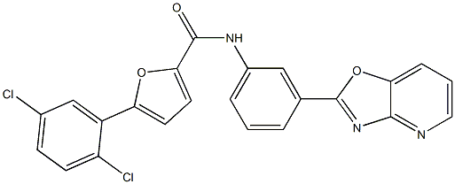 5-(2,5-dichlorophenyl)-N-(3-[1,3]oxazolo[4,5-b]pyridin-2-ylphenyl)-2-furamide Structure