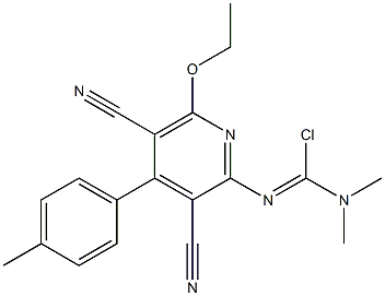 N'-[3,5-dicyano-6-ethoxy-4-(4-methylphenyl)-2-pyridinyl]-N,N-dimethylcarbamimidic chloride 化学構造式