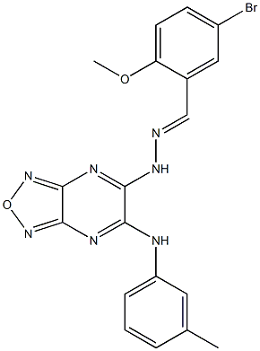 5-bromo-2-methoxybenzaldehyde [6-(3-toluidino)[1,2,5]oxadiazolo[3,4-b]pyrazin-5-yl]hydrazone,,结构式