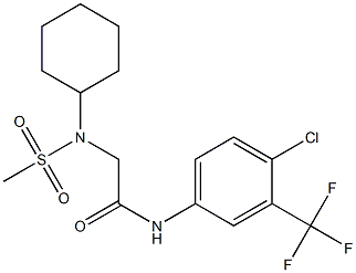 N-[4-chloro-3-(trifluoromethyl)phenyl]-2-[cyclohexyl(methylsulfonyl)amino]acetamide Struktur