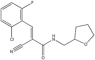 3-(2-chloro-6-fluorophenyl)-2-cyano-N-(tetrahydro-2-furanylmethyl)acrylamide 结构式