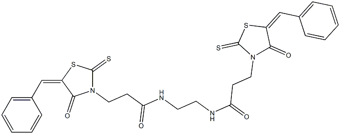  3-(5-benzylidene-4-oxo-2-thioxo-1,3-thiazolidin-3-yl)-N-(2-{[3-(5-benzylidene-4-oxo-2-thioxo-1,3-thiazolidin-3-yl)propanoyl]amino}ethyl)propanamide