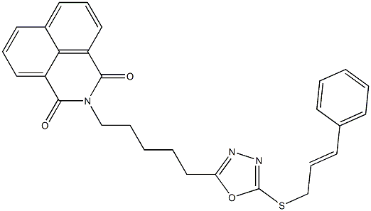 2-{5-[5-(cinnamylsulfanyl)-1,3,4-oxadiazol-2-yl]pentyl}-1H-benzo[de]isoquinoline-1,3(2H)-dione