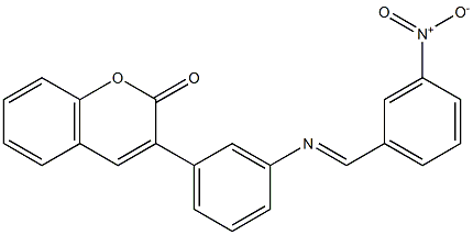 3-[3-({3-nitrobenzylidene}amino)phenyl]-2H-chromen-2-one 结构式