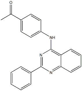 1-{4-[(2-phenyl-4-quinazolinyl)amino]phenyl}ethanone 化学構造式