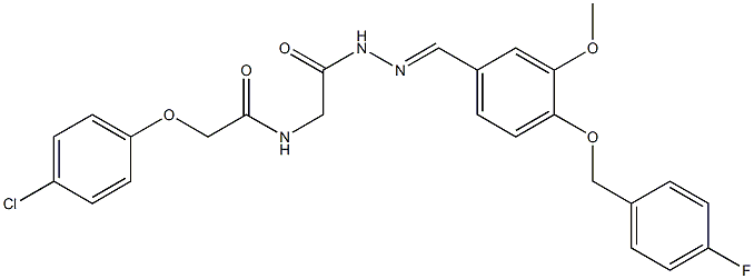 2-(4-chlorophenoxy)-N-[2-(2-{4-[(4-fluorobenzyl)oxy]-3-methoxybenzylidene}hydrazino)-2-oxoethyl]acetamide Structure