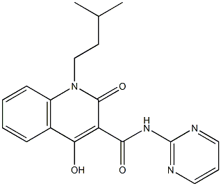 4-hydroxy-1-isopentyl-2-oxo-N-(2-pyrimidinyl)-1,2-dihydro-3-quinolinecarboxamide Struktur