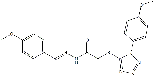 N'-(4-methoxybenzylidene)-2-{[1-(4-methoxyphenyl)-1H-tetraazol-5-yl]sulfanyl}acetohydrazide Structure