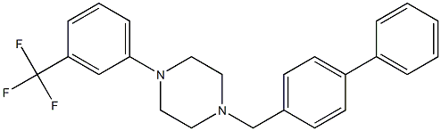 1-([1,1'-biphenyl]-4-ylmethyl)-4-[3-(trifluoromethyl)phenyl]piperazine 结构式
