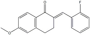 2-(2-fluorobenzylidene)-6-methoxy-3,4-dihydro-1(2H)-naphthalenone Struktur