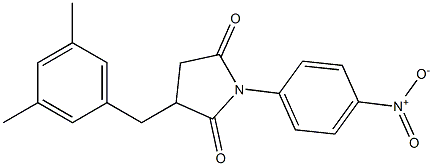 3-(3,5-dimethylbenzyl)-1-{4-nitrophenyl}pyrrolidine-2,5-dione,,结构式