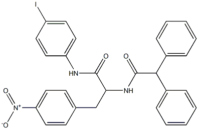 2-[(diphenylacetyl)amino]-3-{4-nitrophenyl}-N-(4-iodophenyl)propanamide 结构式