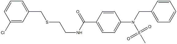 4-[benzyl(methylsulfonyl)amino]-N-{2-[(3-chlorobenzyl)sulfanyl]ethyl}benzamide Struktur