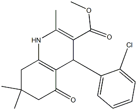 methyl 4-(2-chlorophenyl)-2,7,7-trimethyl-5-oxo-1,4,5,6,7,8-hexahydro-3-quinolinecarboxylate Struktur