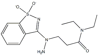 3-[1-(1,1-dioxido-1,2-benzisothiazol-3-yl)hydrazino]-N,N-diethylpropanamide 化学構造式