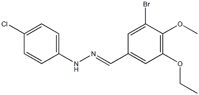 3-bromo-5-ethoxy-4-methoxybenzaldehyde (4-chlorophenyl)hydrazone,,结构式